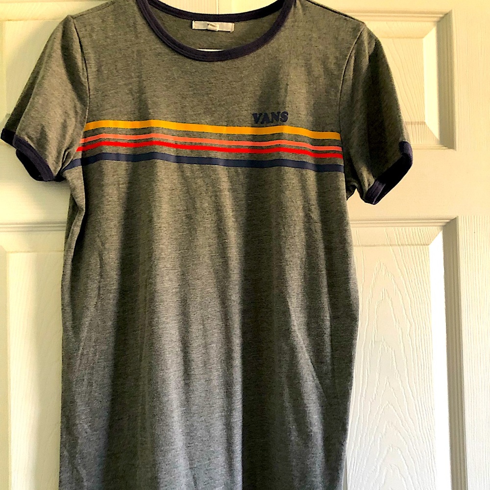 Small VANS Retro skater ringer t-shirt dress 80s style